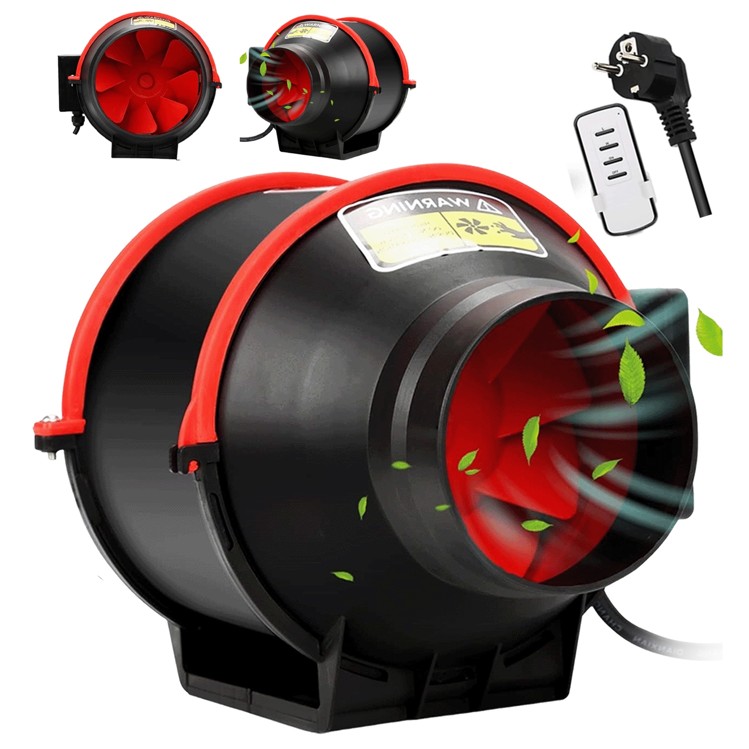Kanálový ventilátor 100 mm 310 m³/h s dálkovým ovládáním a regulátorem otáček
