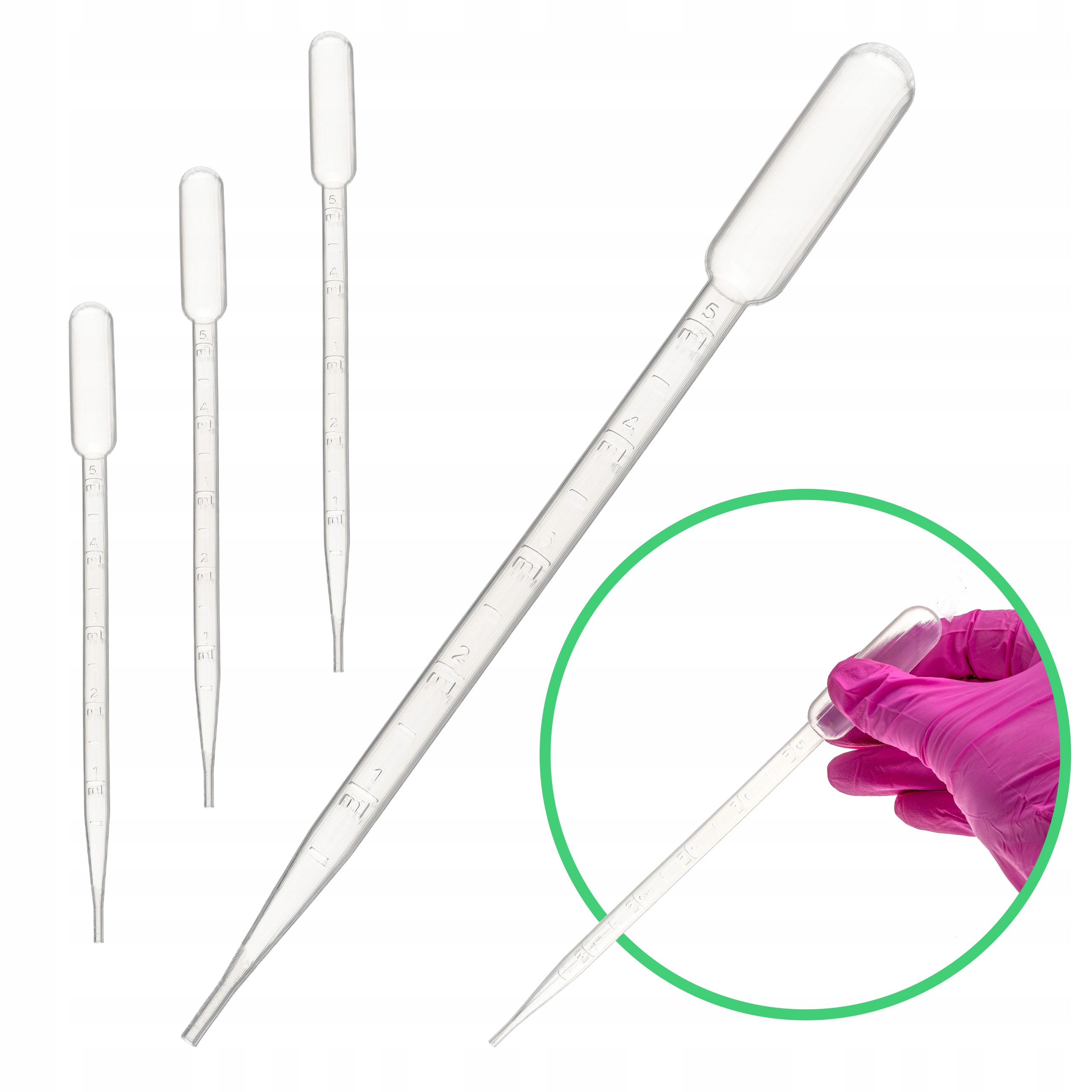 Pipeta Pasteura Ldpe elastyczna 5 ml z podziałką laboratoryjna 100 szt.