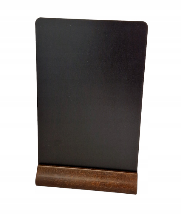 Tabliczka STOJAK INFORMACYJNY drewniany NA STOLIK dwustronny A4 ciemny brąz Marka inny