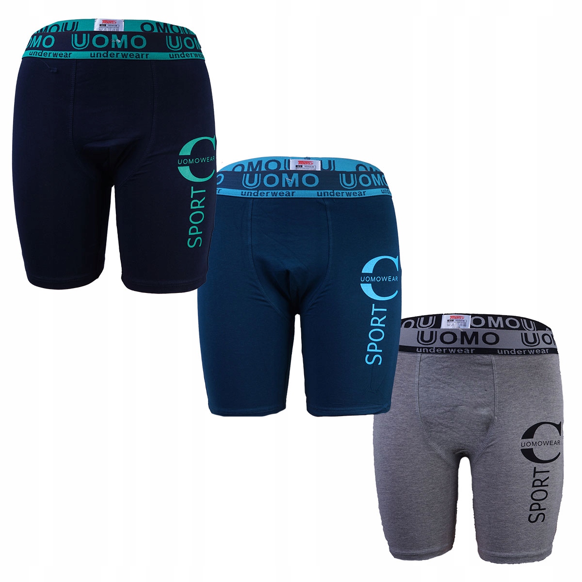 3x Bokserki Męskie DŁUGIE NOGAWKI Bawełna L SZORTY UOMO JAKOŚĆ Marka Uomo