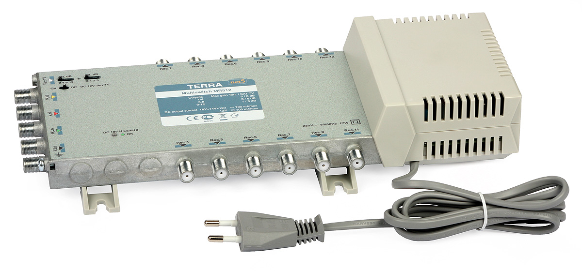 Multiprepínač MR-512 5-vstupový/12-výstupový Terra
