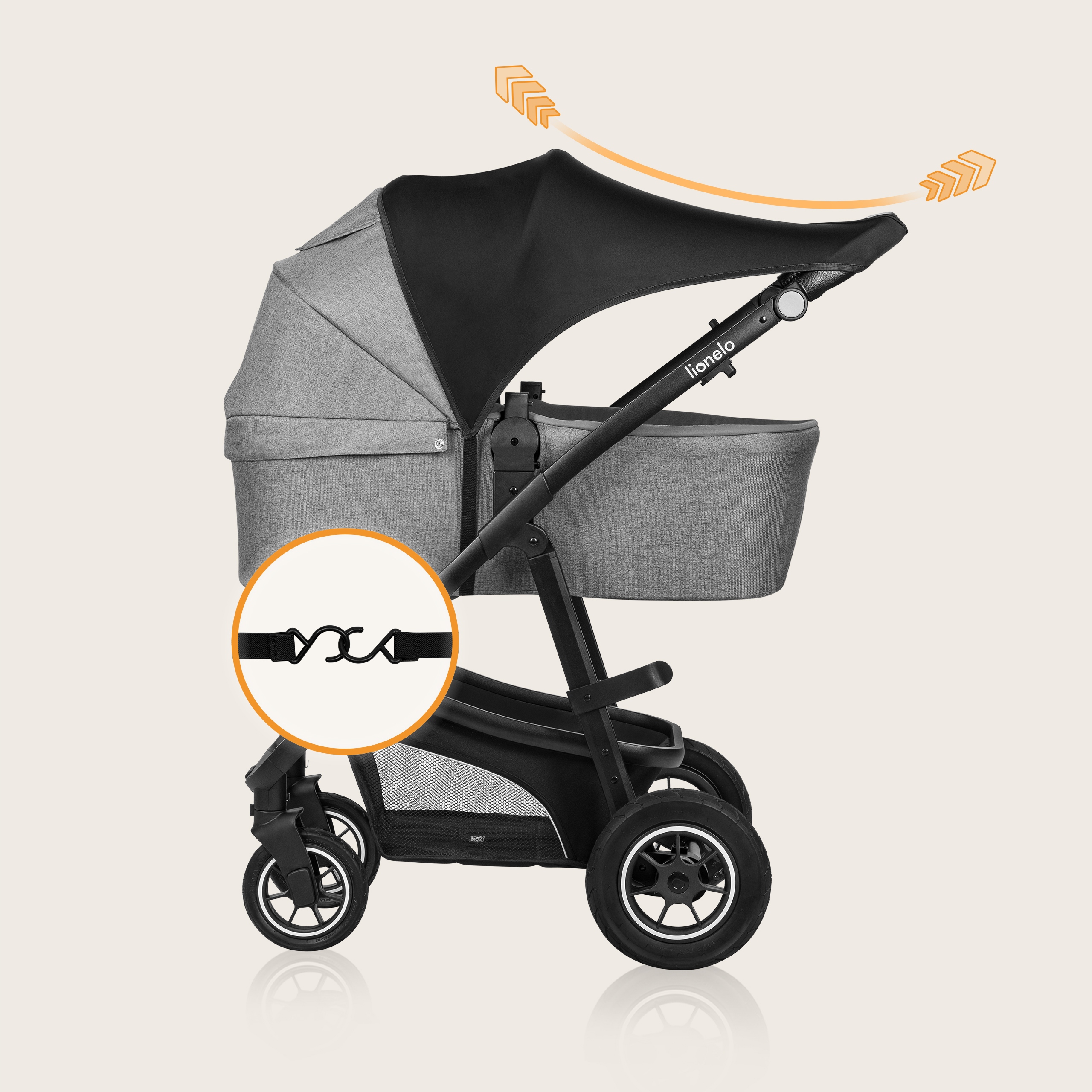Lionelo do STROLLER SUN COVER BLACK CARBON Rodzaj inny