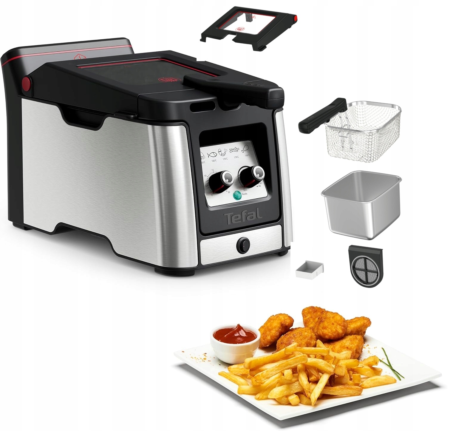 Tefal FR600D Clear Duo Frytkownica Tradycyjna 1,2 kg Termostat Timer