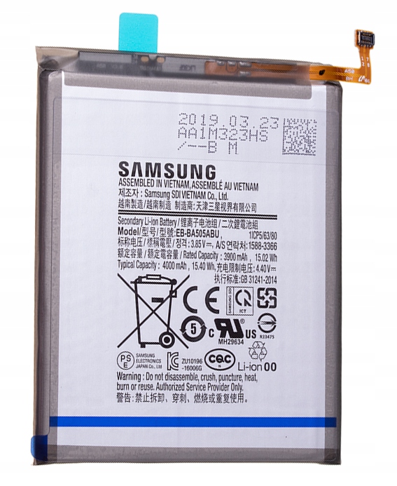 Originální baterie EB-BA505ABU pro Samsung Galaxy A50/A20/A30 Service Pack