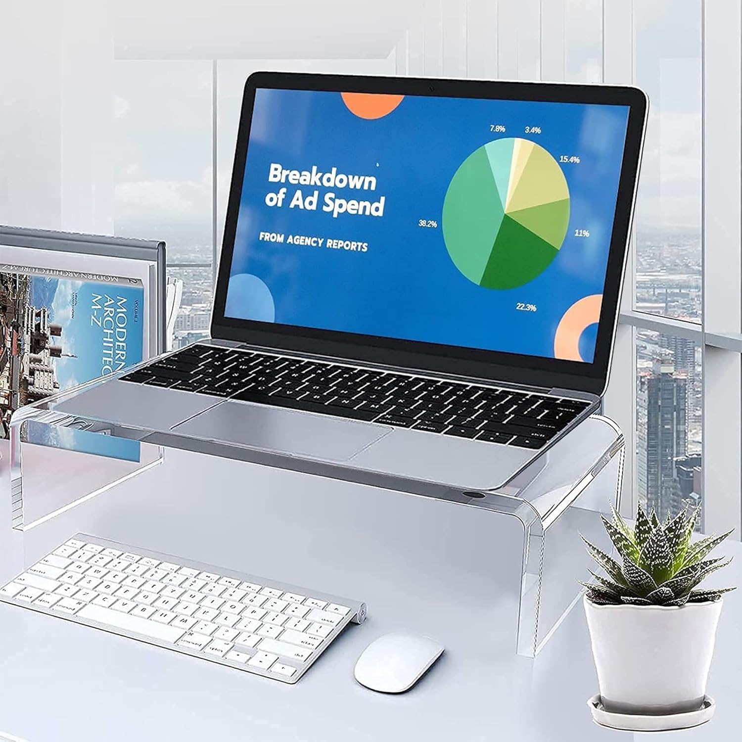 ACRYL Podstawka Pod Monitor Podwyższenie Do Laptopa Komputera Notebooka — miniatura 5