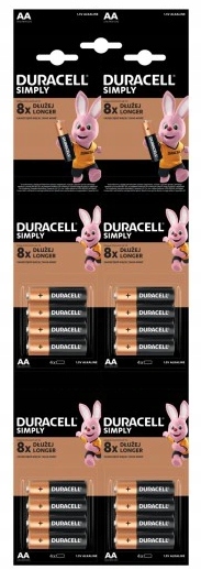 

16x Bateria Duracell Simply Aa LR6 Basic 16 sztuk