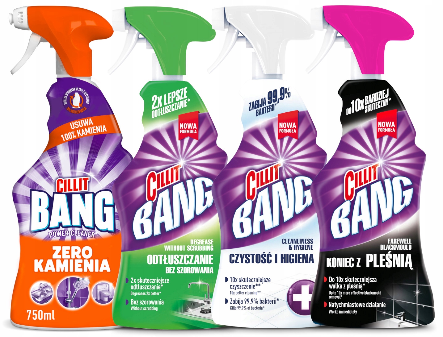 

Cillit Bang Spray do kuchni łazienki zestaw 4 szt
