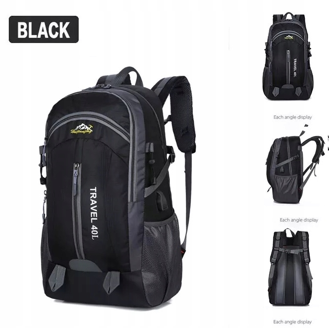 PLECAK TURYSTYCZNY POJEMNY TREKINGOWY MOCNY 40l WODOODPORNY PORT USB Stan opakowania oryginalne