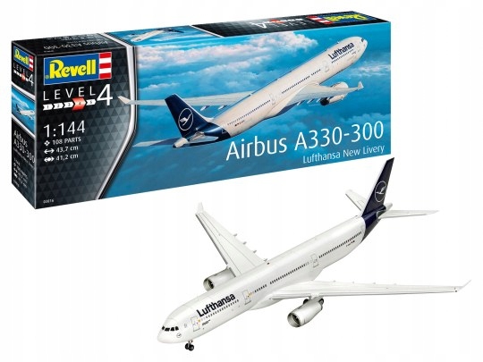 Model Ke Slepení Revell Airbus A330-300 Lufthansa 1:144 03816
