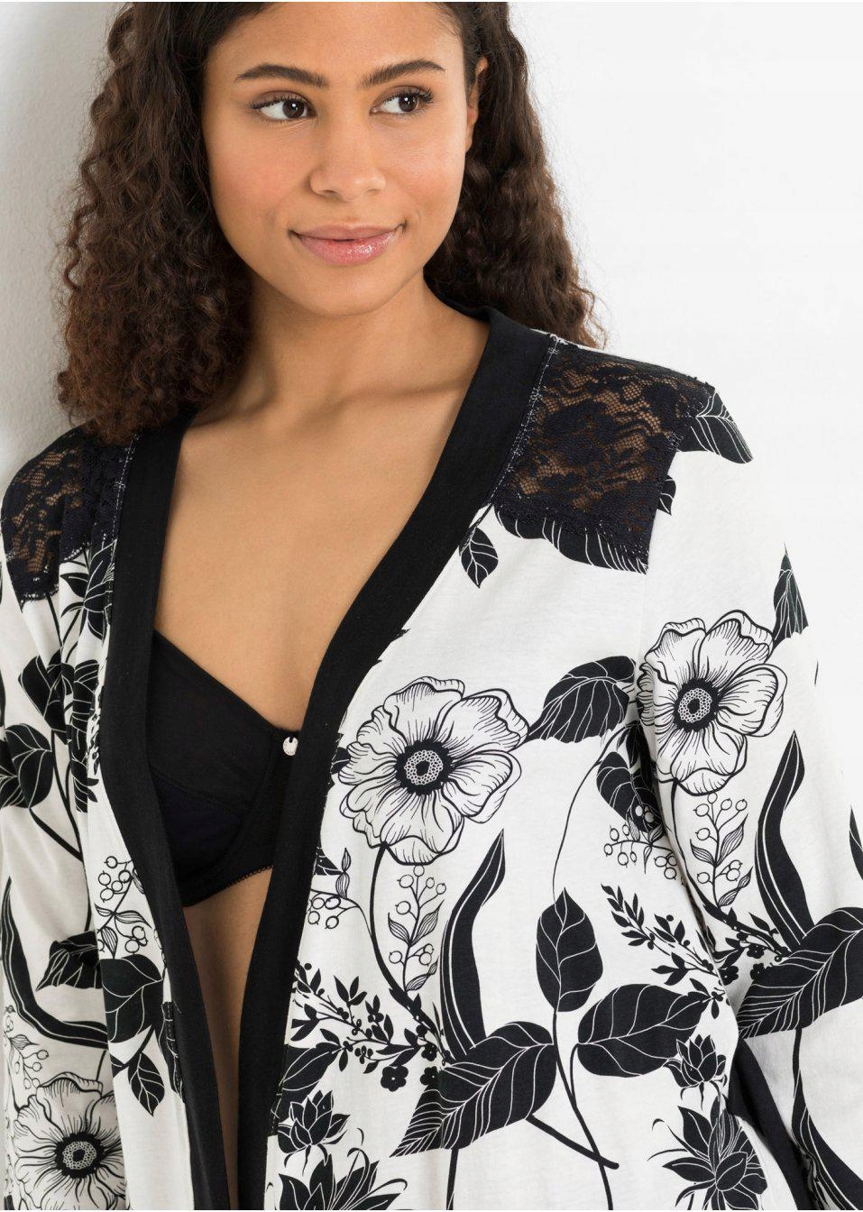 48 Bonprix WW SZLAFROK KIMONO Z WZOREM Marka Bonprix