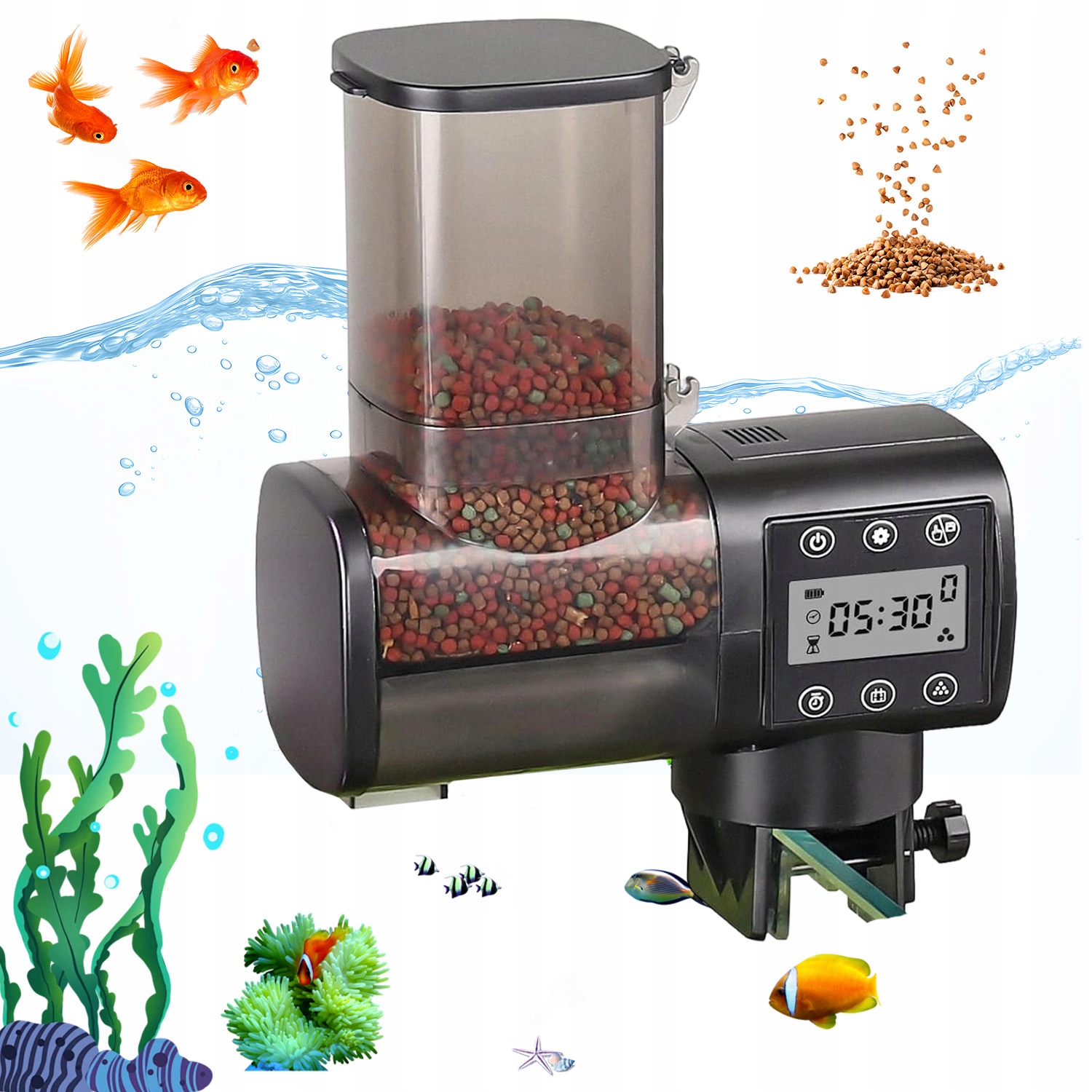 Levně Výkonné Automatické Krmítko Pro Ryby 500 ML S Funkcí Inteligentního Časovače