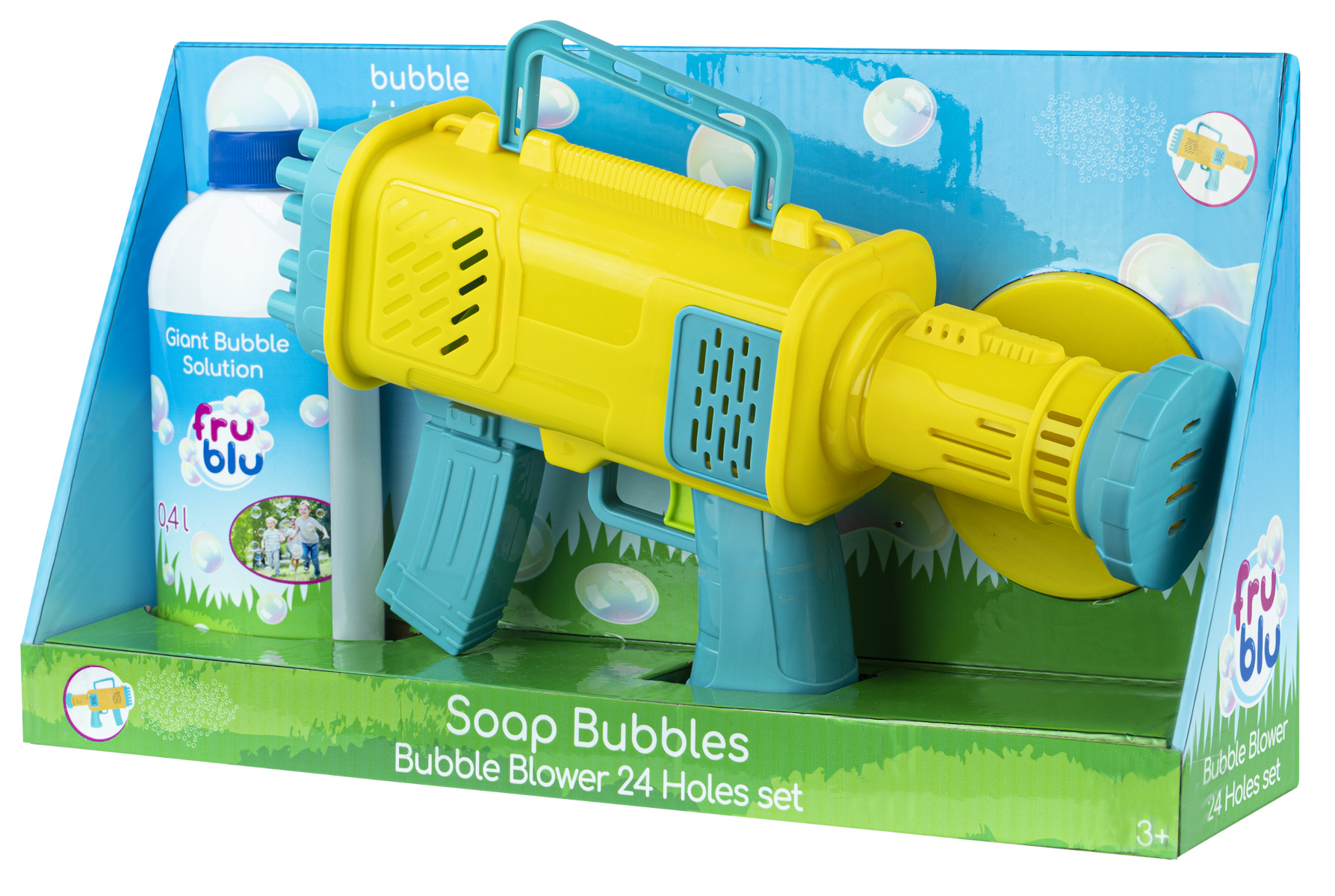 MEGA BLASTER 24 OTWORY FRU BLU + 0,4l PŁYN NIE PLAMI UBRAŃ generator baniek Marka Fru blu