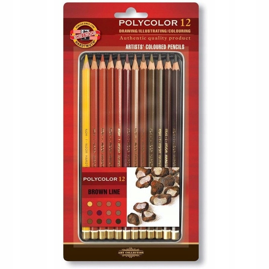 Pastelky Polycolor 12 ks hnědé 3822/BR Koh-i-noor