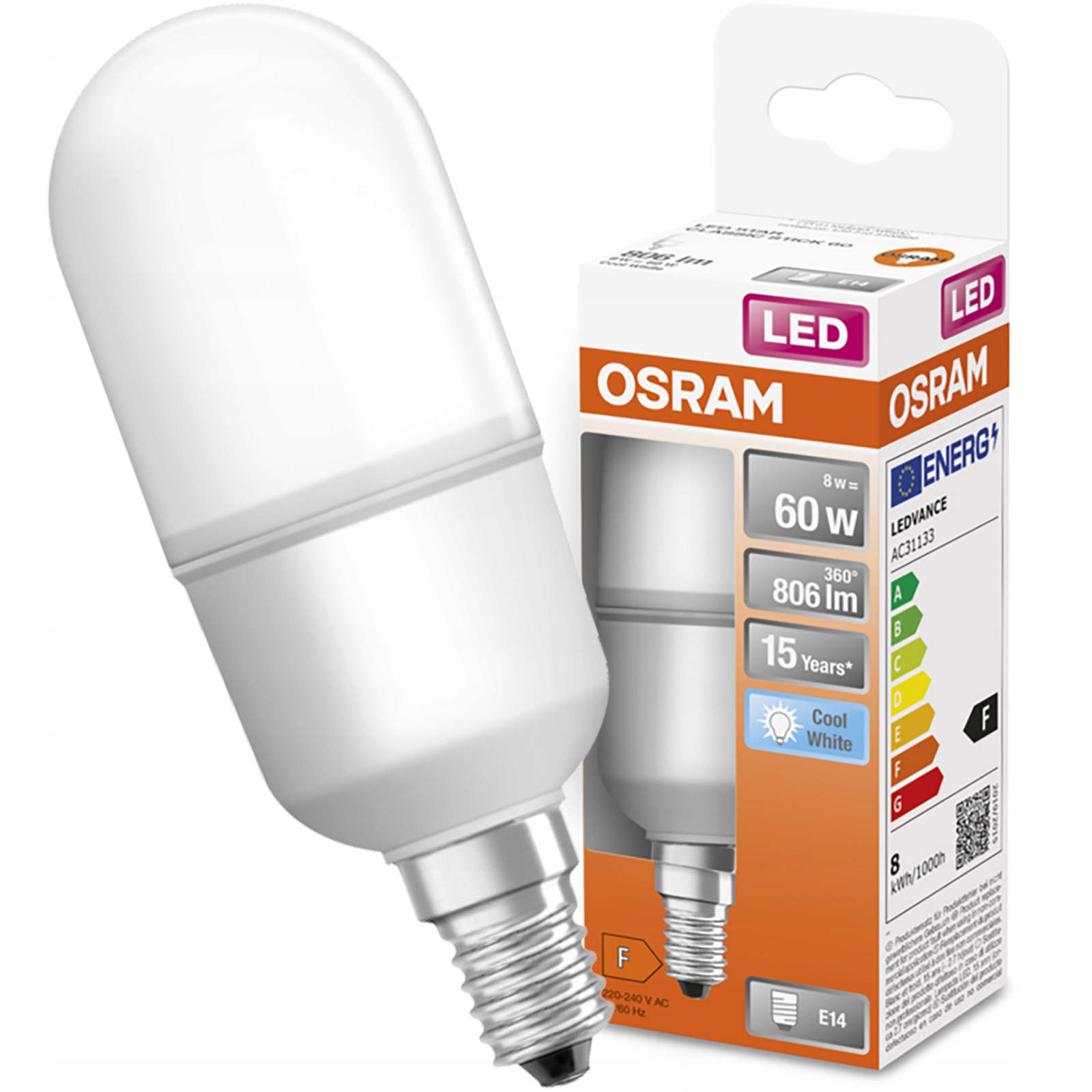 

Żarówka Led E14 Rurka 8W 60W 4000K Stick Osram