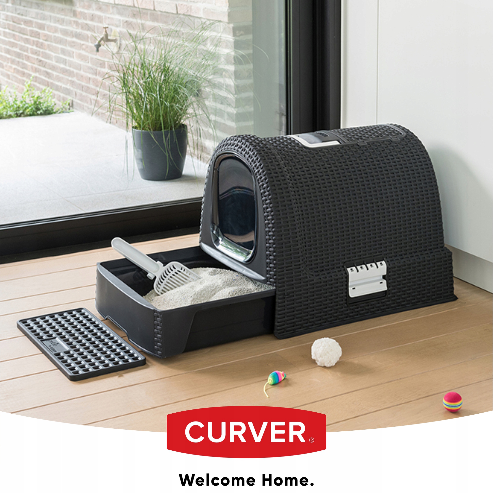 CURVER CUVETTE ТУАЛЕТ С ФИЛЬТРОМ ДЛЯ КОШКИ + ПЛЕЧО Марка Curver