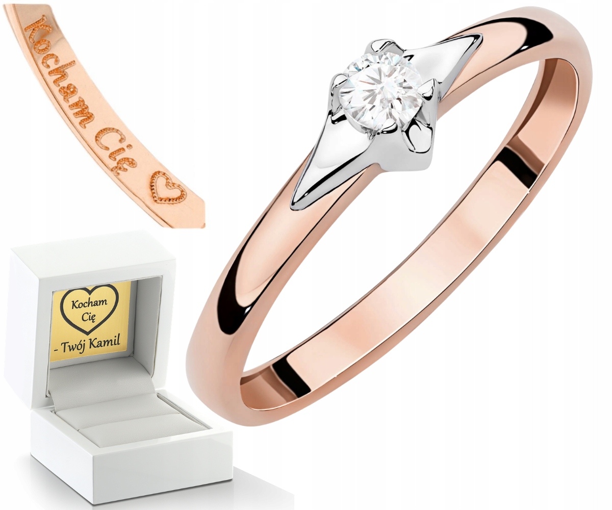 Klasický Prstýnek Se Zlatým Briliantem 585