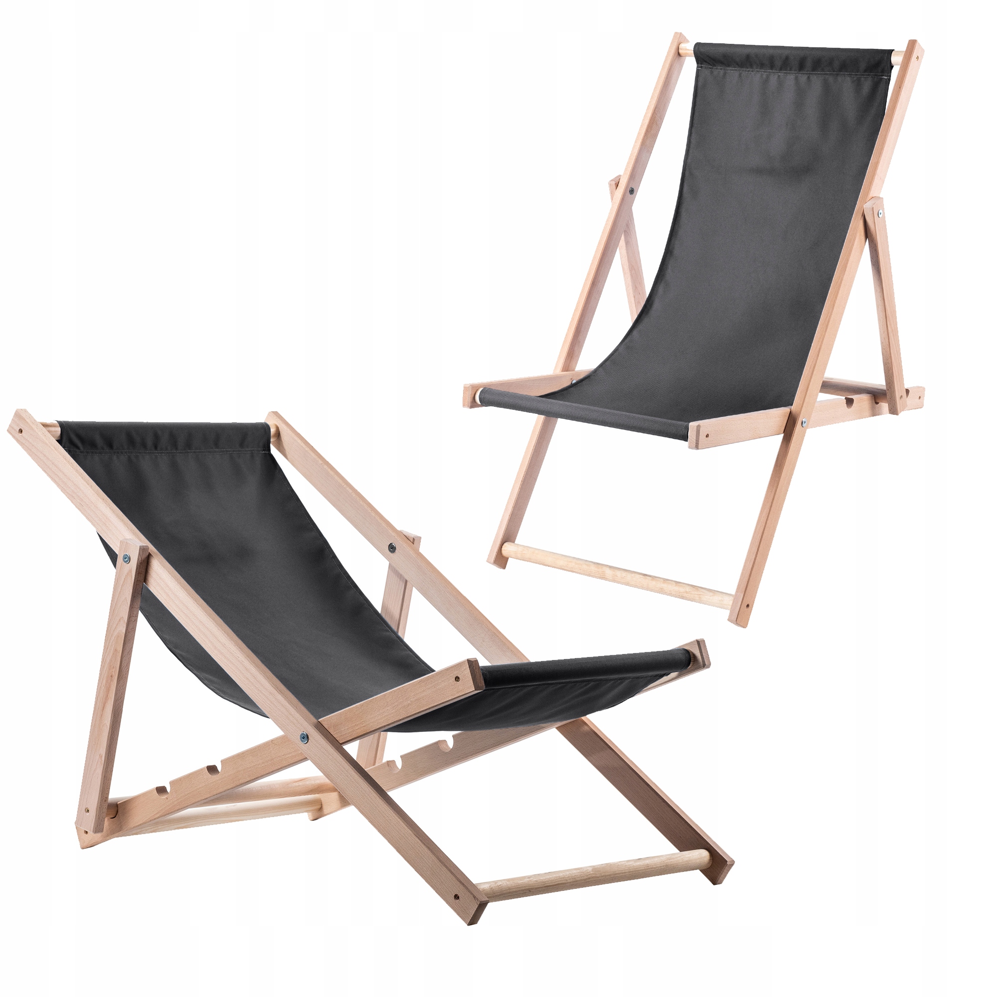 Leżak Drewniany Ogrodowy Plażowy Składany Leżaki 2x Polski Wysokiej Jakości