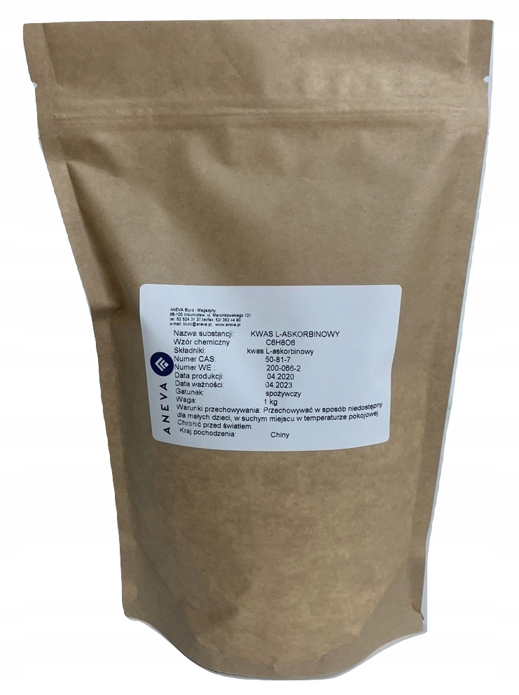 

Kwas L askorbinowy Witamina C 1kg worek Spożywczy