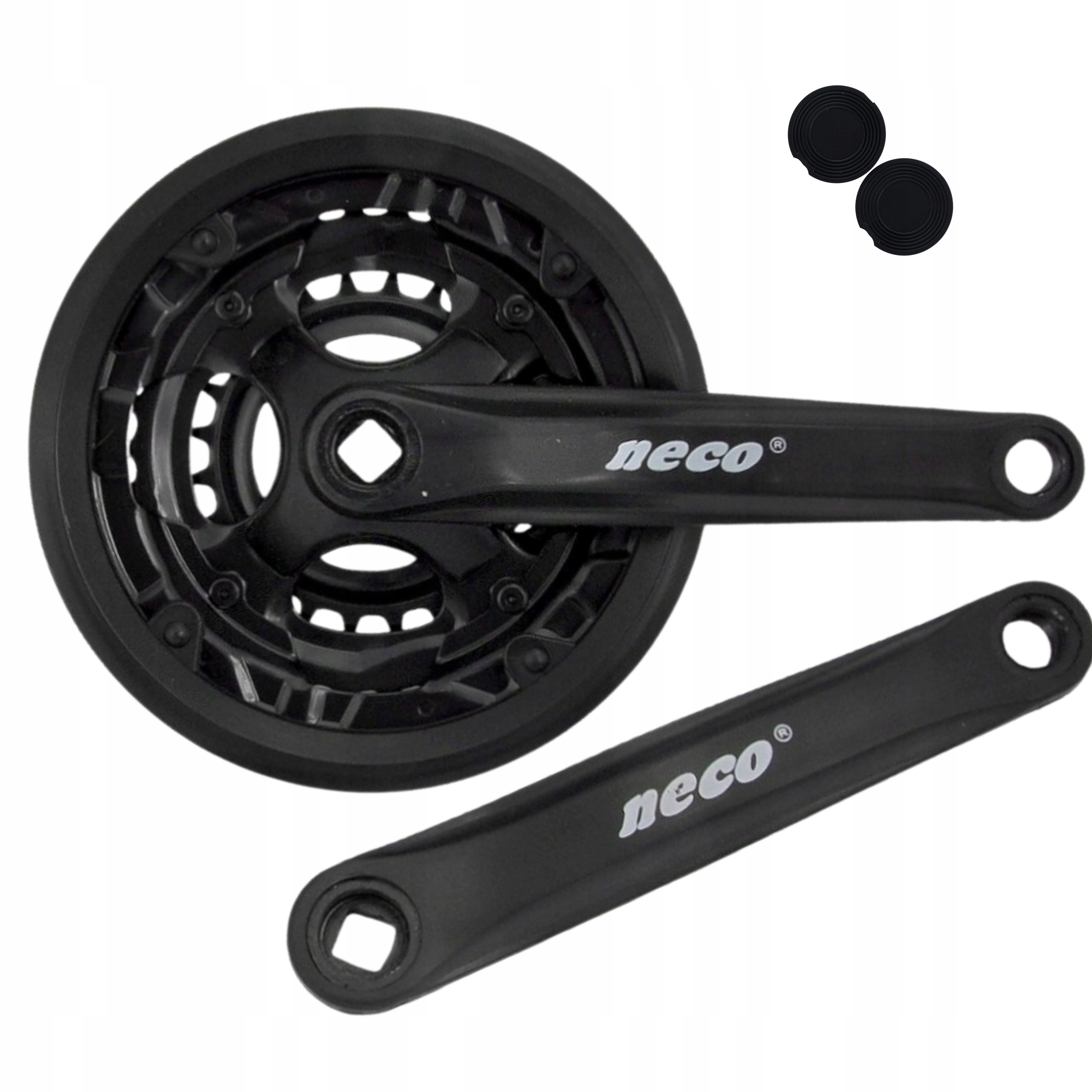 Mechanizm korbowy Neco 48/38/28 czarny 3-rzędowy korba rowerowa