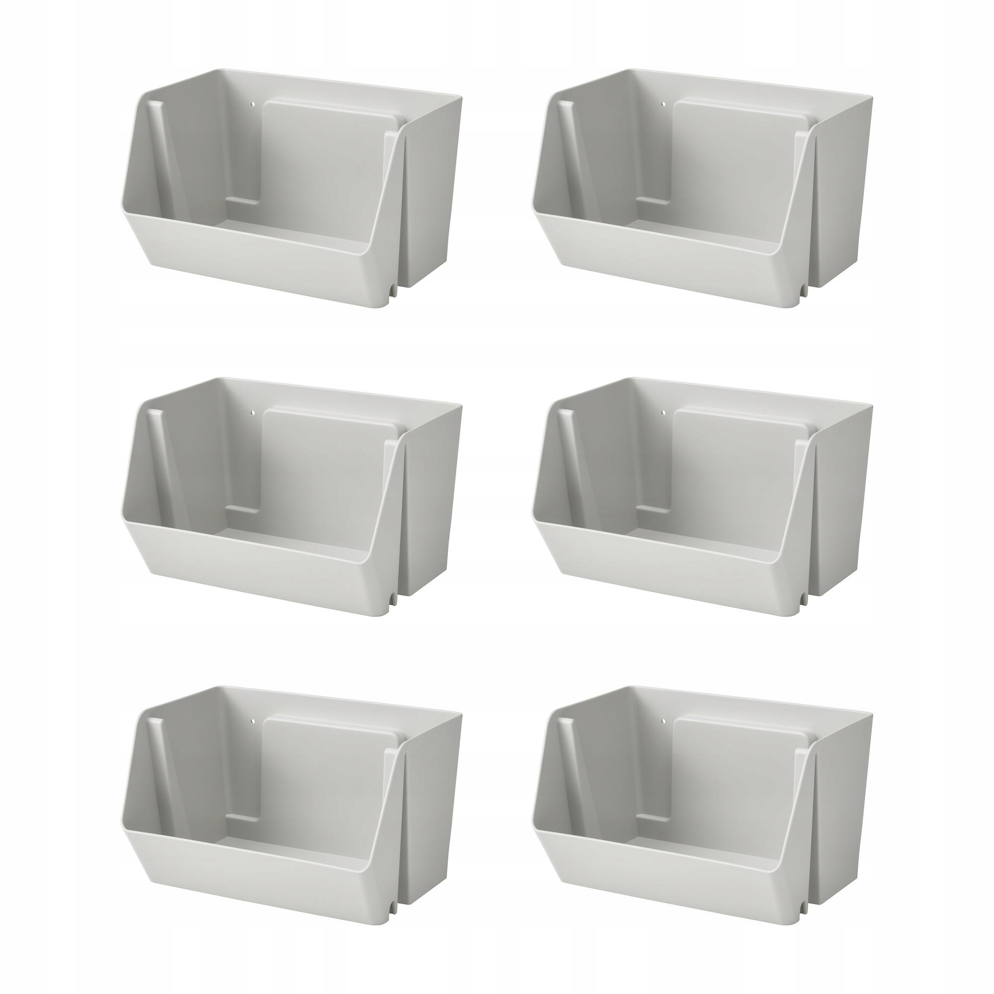 6 ks Organizér na psací stůl a stěnu světle šedý Fodertrag 25x18x15 cm
