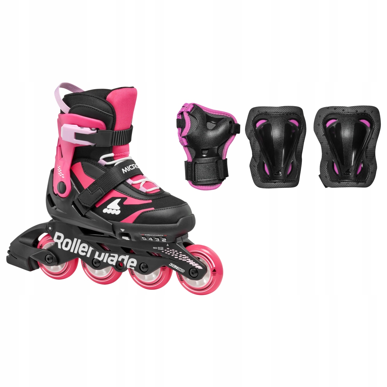 Łyżworolki z regulacją rozmiaru Rollerblade Microblade zestaw ochraniaczy