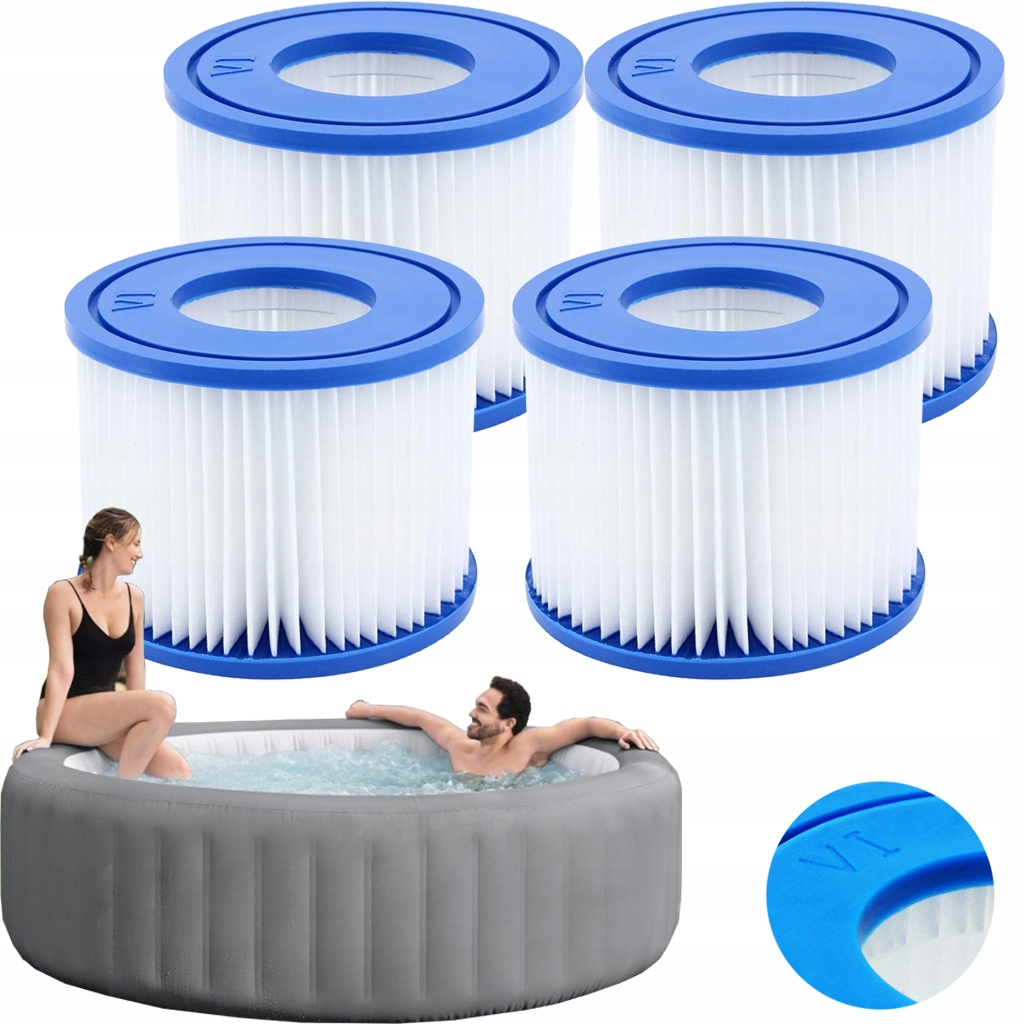 4 x Filtry Filtr pro čerpadlo bazénu Jacuzzi Filtrační vložka Bestway VI 60311