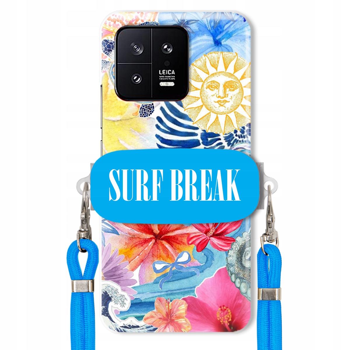 Puzdro pre Xiaomi 13 Crossbody Blue Surf Break držiak na dovolenku