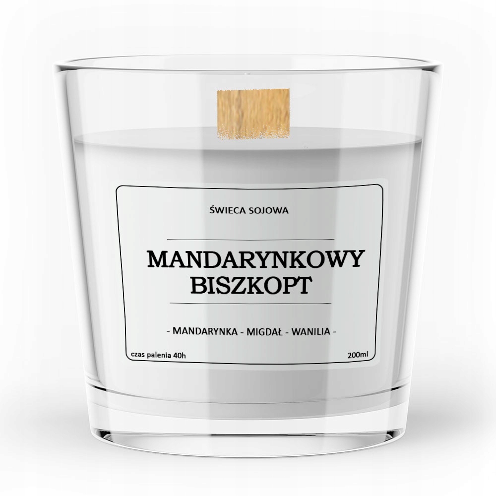 

Sojowa świeca zapachowa Mandarynkowy BISZKOPT200ml