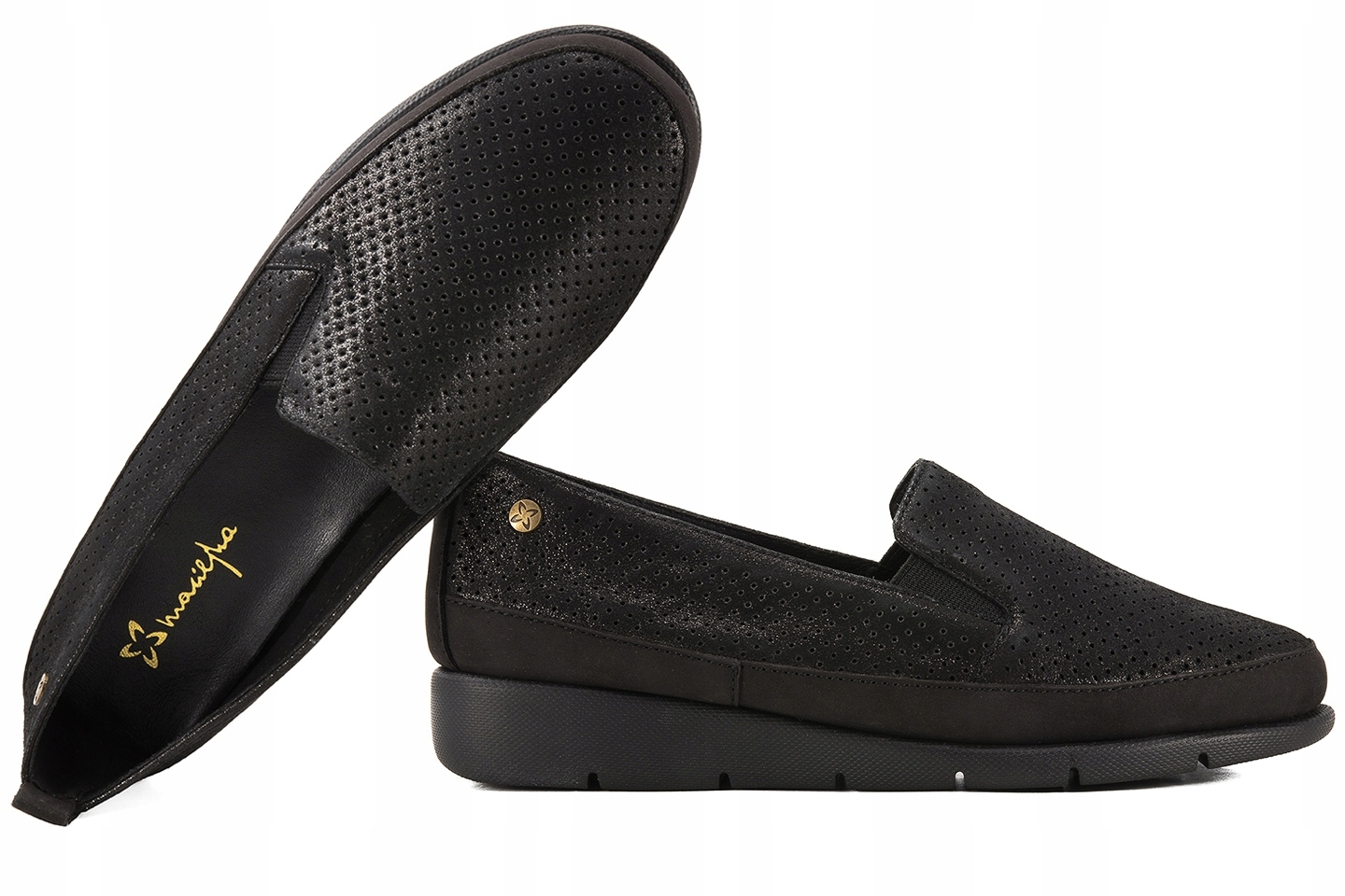 Maciejka P6505-01 Dámské Polobotky Balerínky Na Klínku Mokasíny 37 Černá