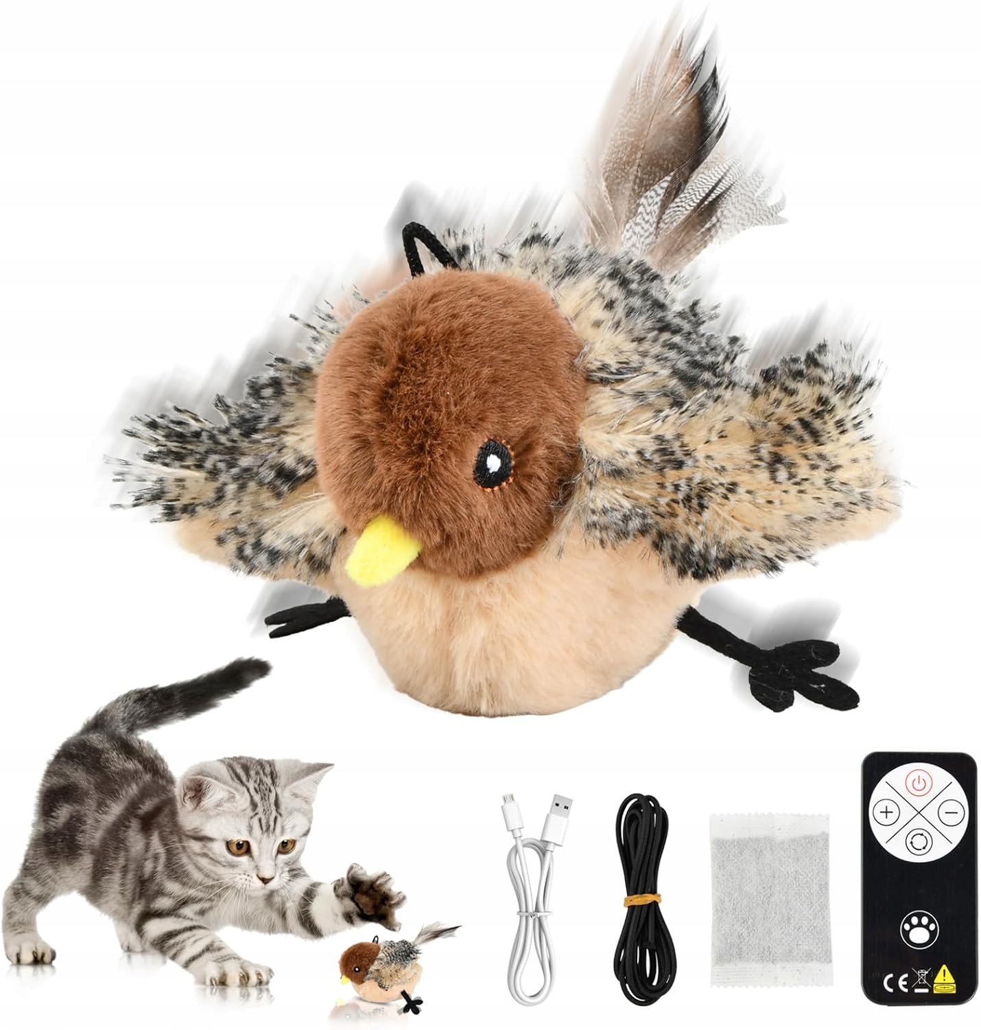 Levně Interaktivní Hračka Usb-c Létající pták Hračka Pro Kočky S dálkovým ovládáním