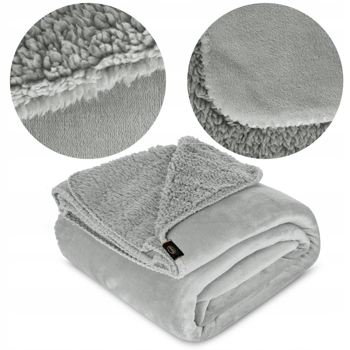 Deka 150x200 Mikrovlákno Oboustranná Tehdy Přehoz na postel s Beránkem Stříbrný