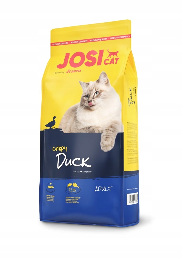 Levně Josera JosiCat Crispy Duck – suché krmivo pro kočky – 18 kg
