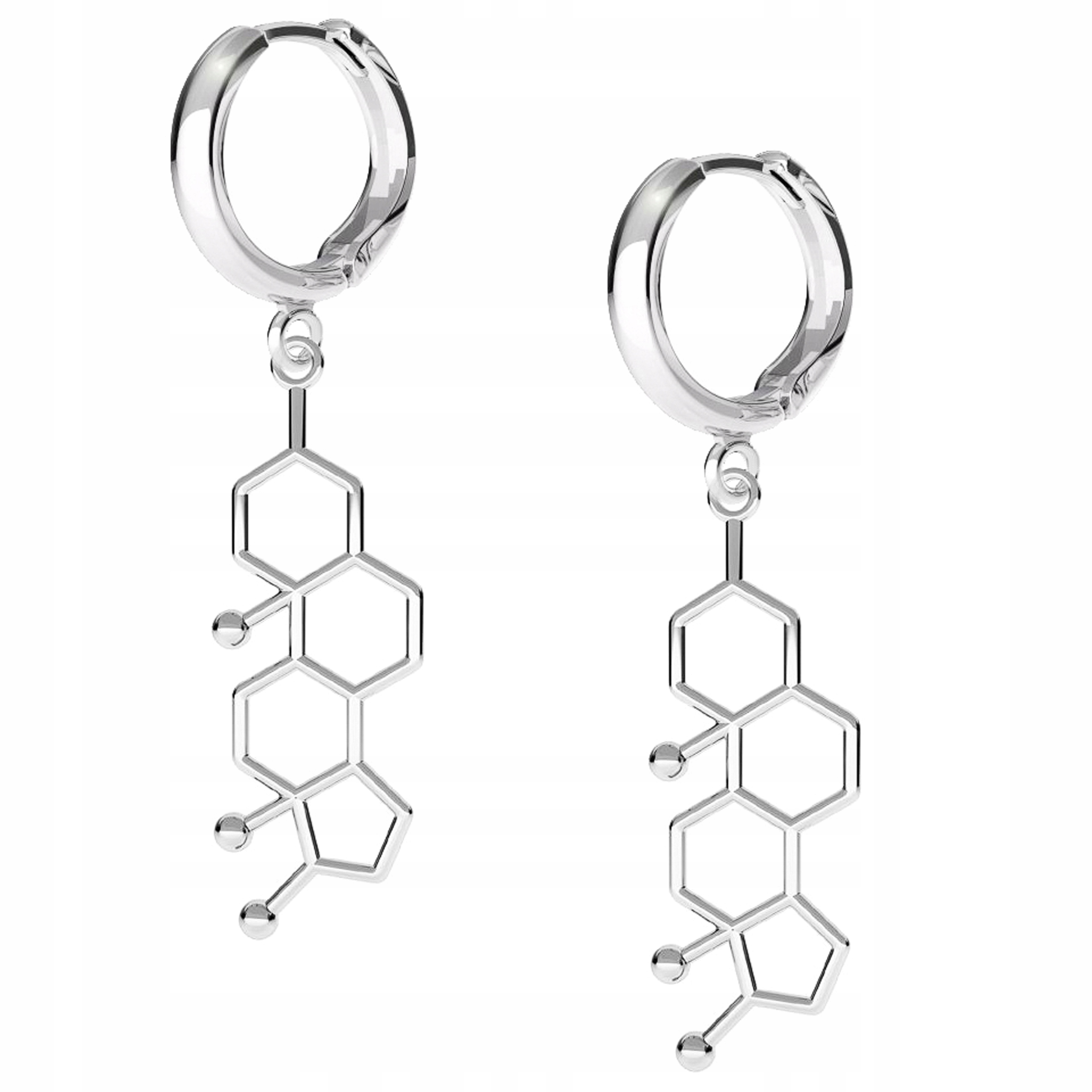 Stříbrné náušnice Vzor Testosteron 925