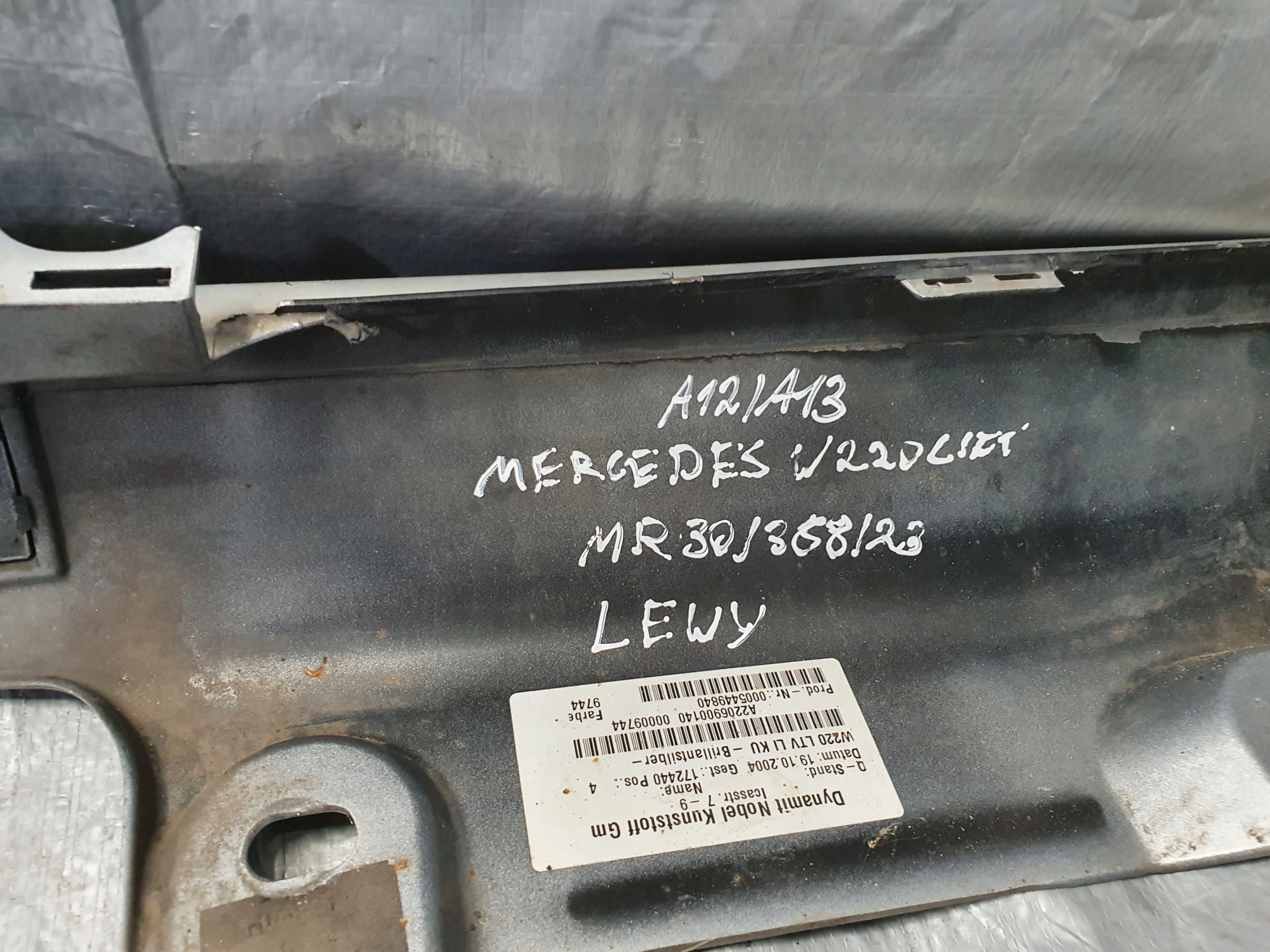 moulding cap threshold left MERCEDES S W220 LIFT