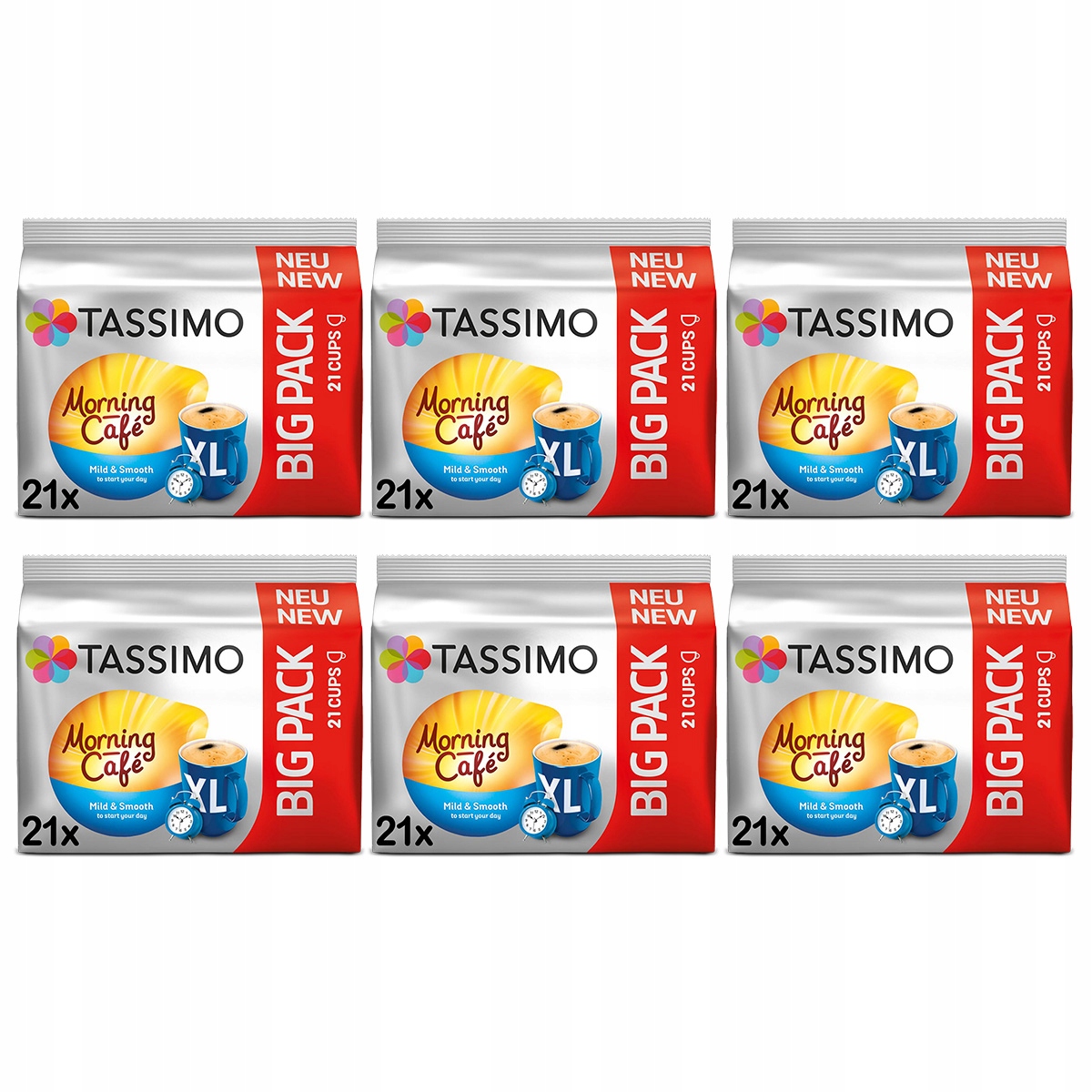 Kapsułki Tassimo Morning Cafe XL, 5+1 opakowanie Gratis! [126 kapsułek]