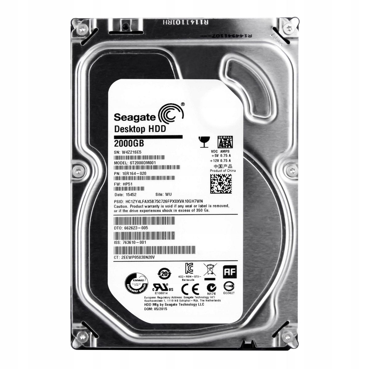 Seagate 2TB 7.2K 64MB Sata II 3.5" ST2000DM001