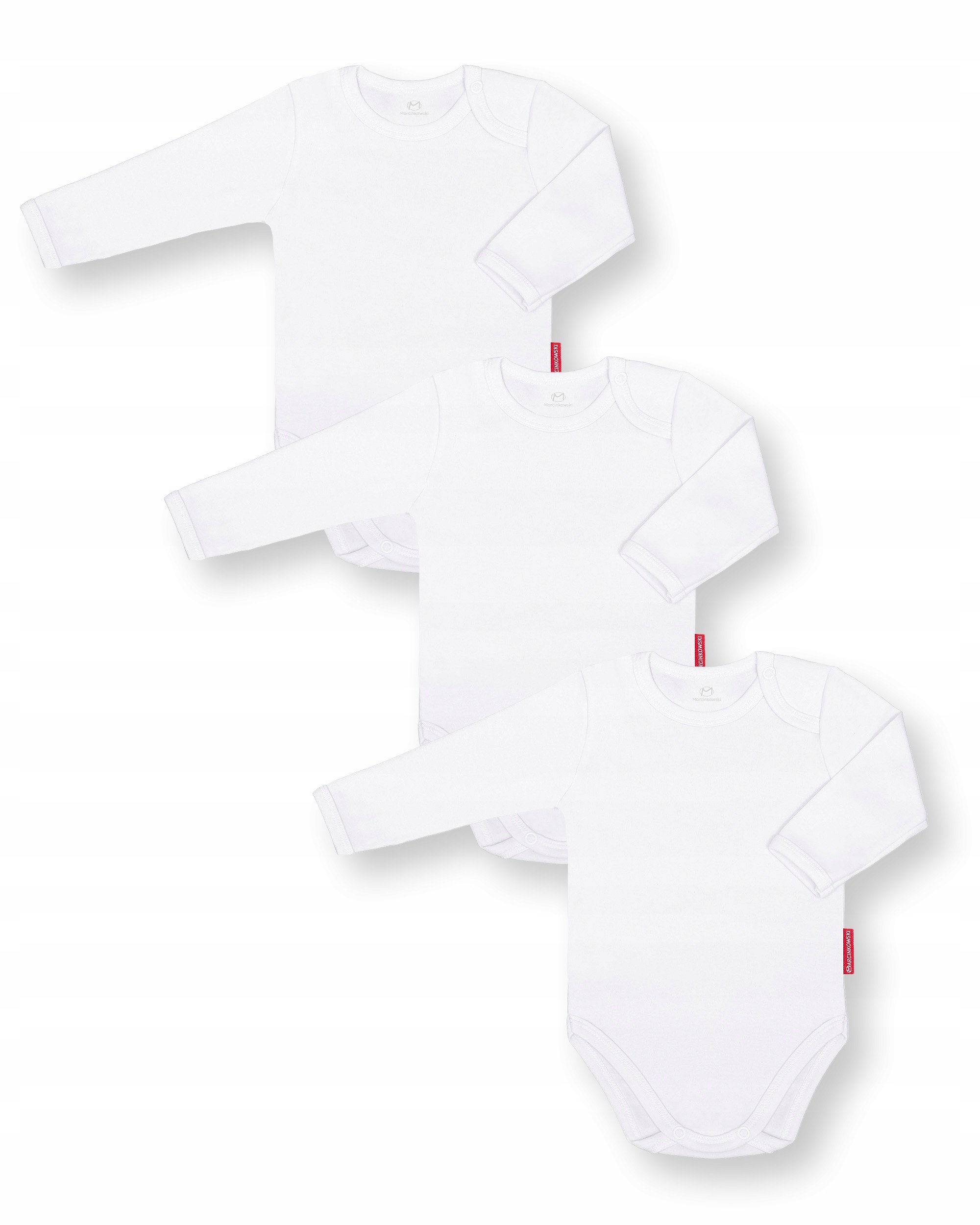 

3-PACK Body Długi Rękaw 100%BAWEŁNY Bezniklowe 122