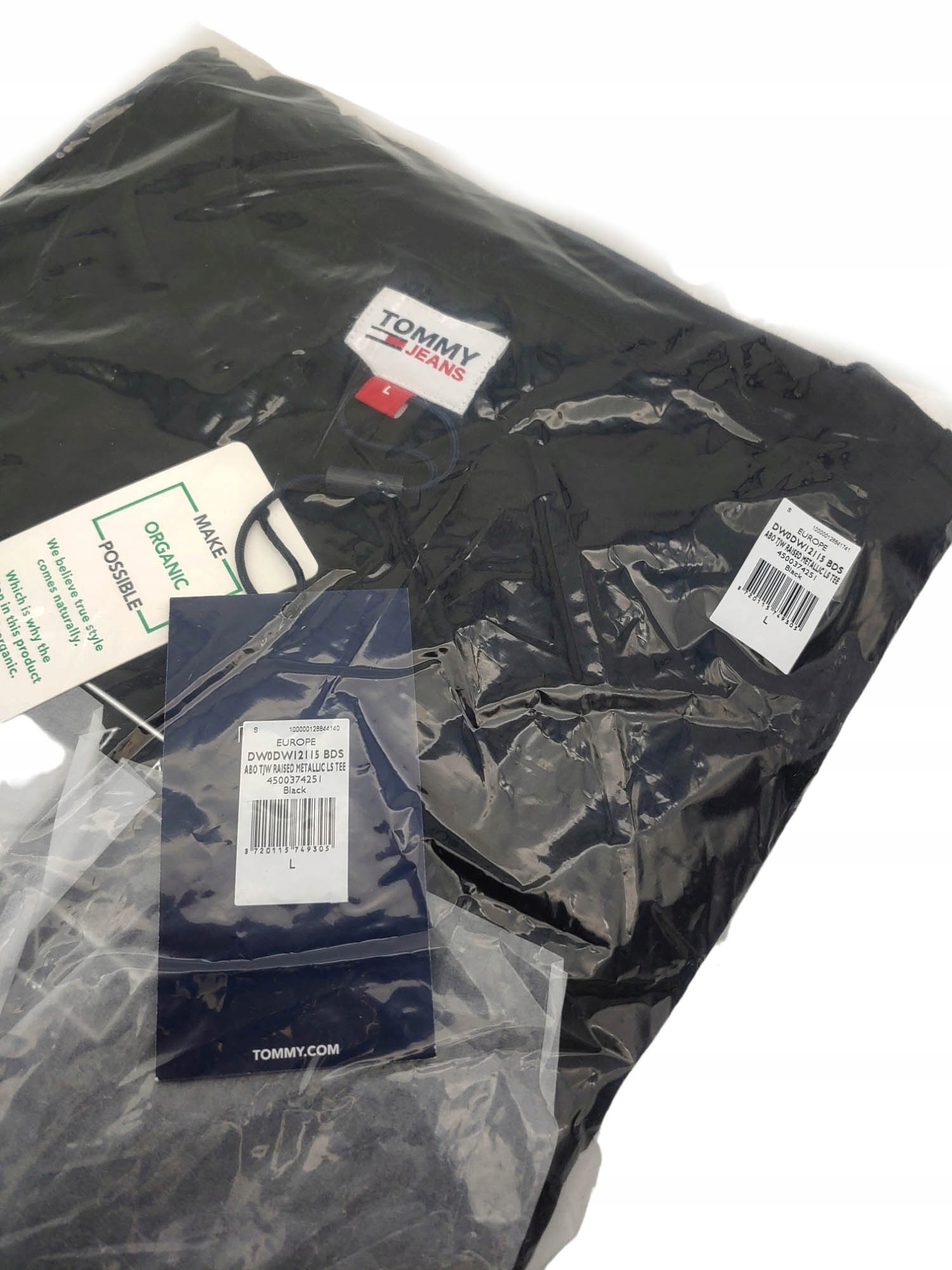 BLUZKA TOMMY HILFIGER DŁ. RĘKAW DM0DM12115BDS r.L Rozmiar L