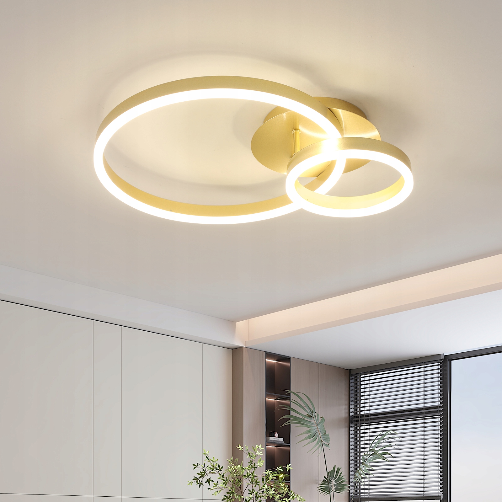 Zyrandol Zlatá Led Stropná Lampa Plafón Kruh Moderná Do Obývačky 42W 4500K