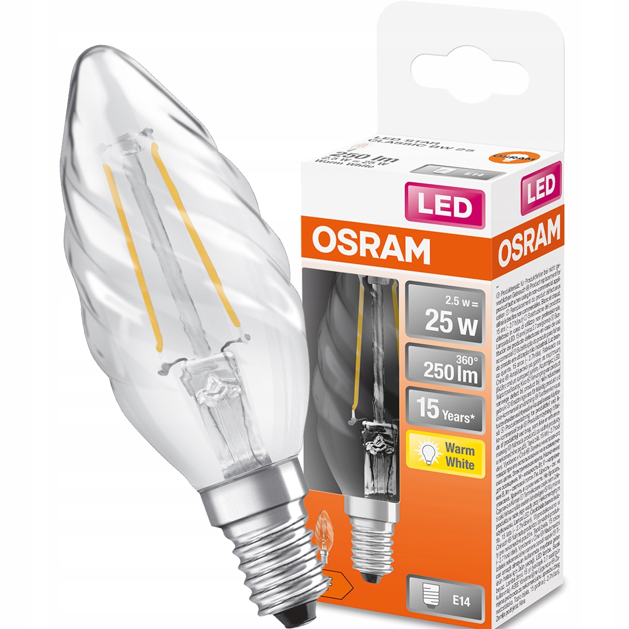 

Żarówka Led Szyszka E14 2,5W 2700K Filament Osram