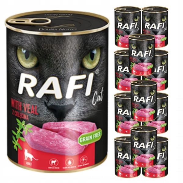 Karma dla kota cielęcina Rafi Cat Adult 400g x 12