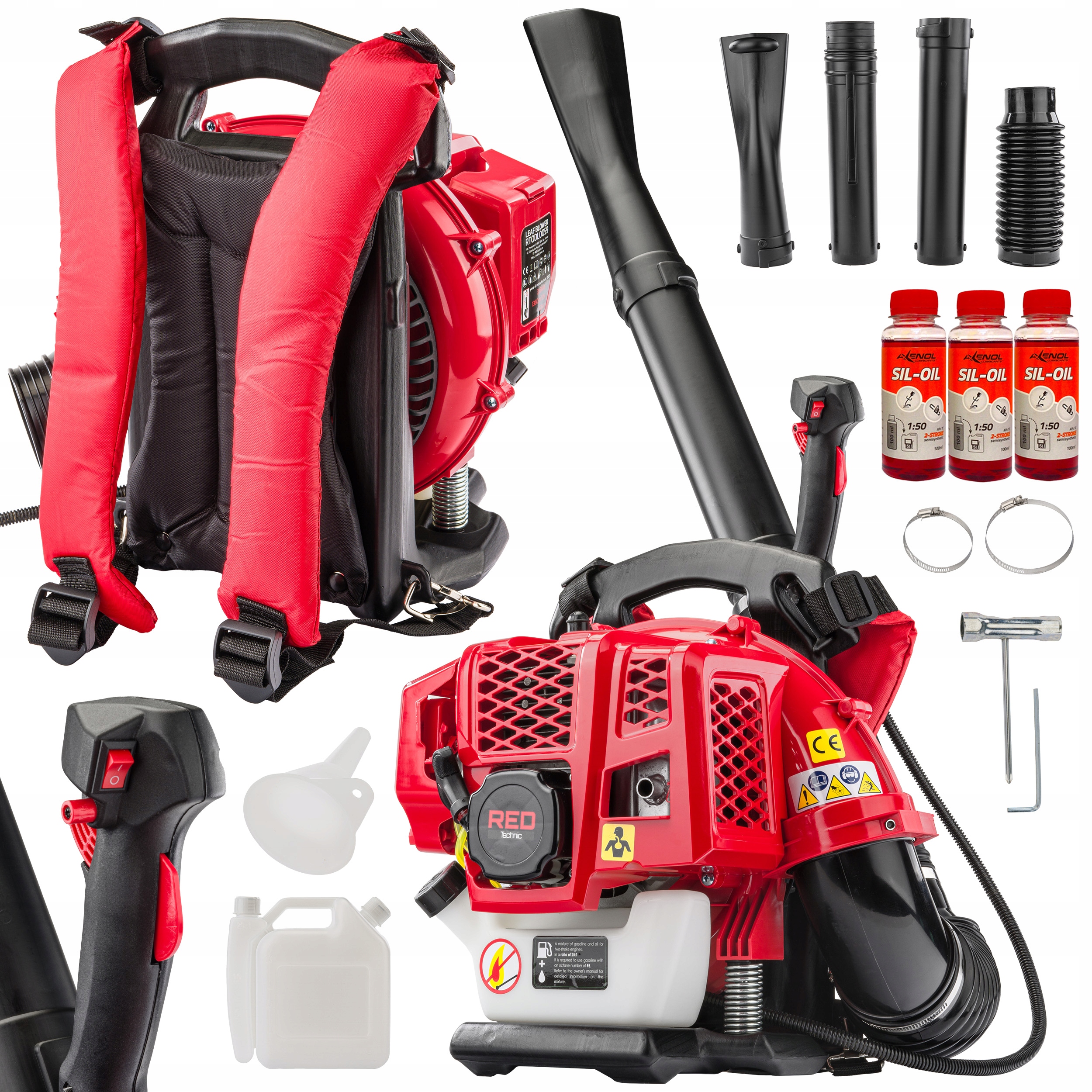 Dmuchawa spalinowa plecakowa Red Technic 3,8 Km 155 cm