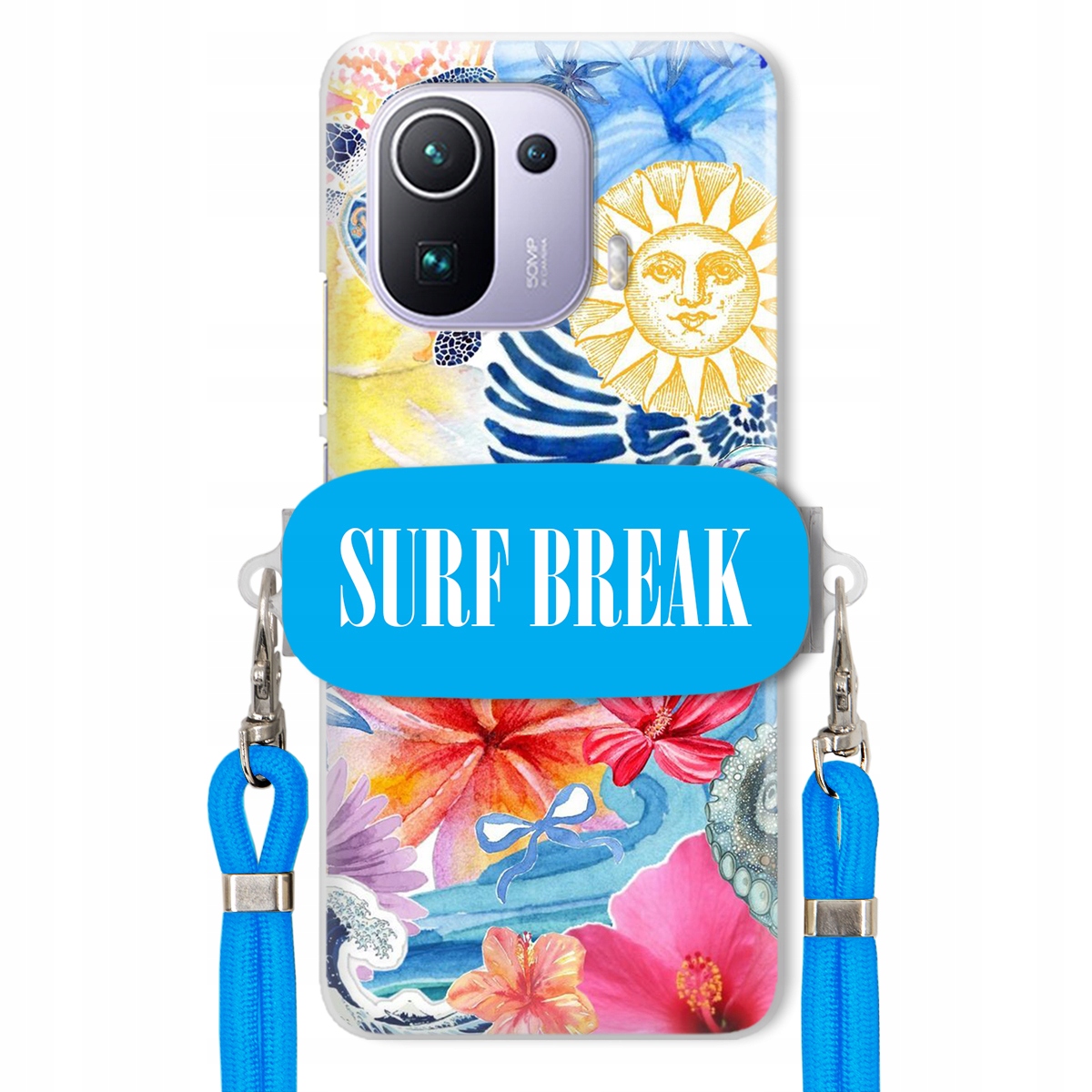 Puzdro pre Xiaomi Mi 11 Pro Vodítko Crossbody Blue Držiak Surf Break Lata