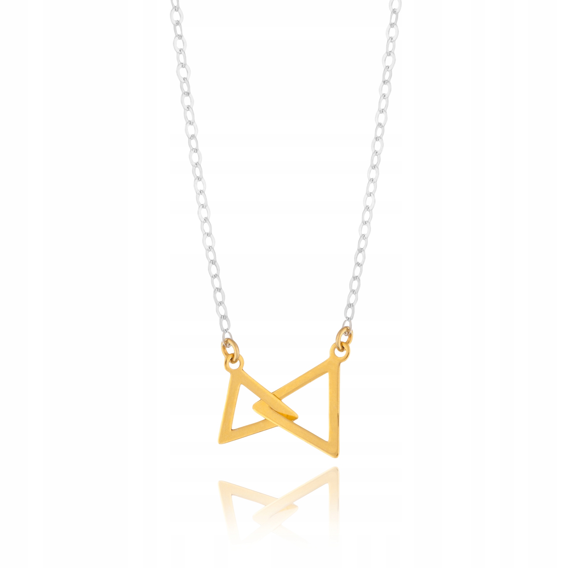 

Naszyjnik dwukolor Trójkąt srebro 925