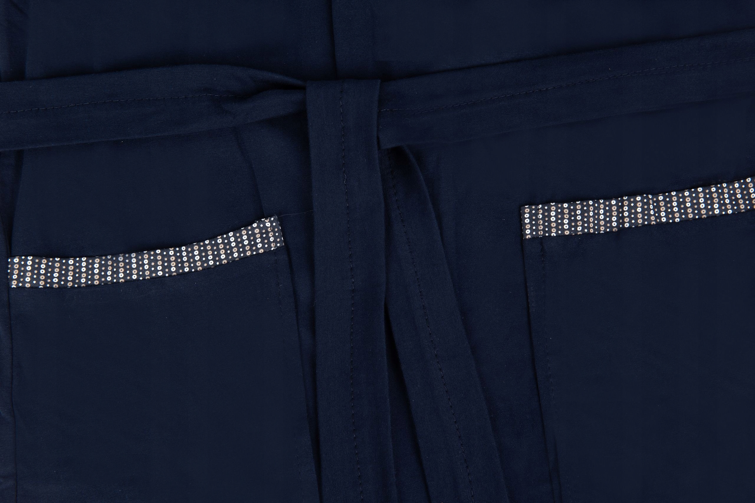 SZLAFROK MĘSKI CIENKI BAWEŁNA GRANATOWY XL A129 Rozmiar XL