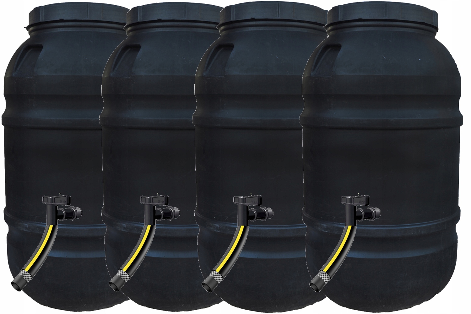 4x ZBIORNIK BECZKA BECZKI NA WODĘ 220L Z KRANIKIEM + RURKI DO KONEWEK