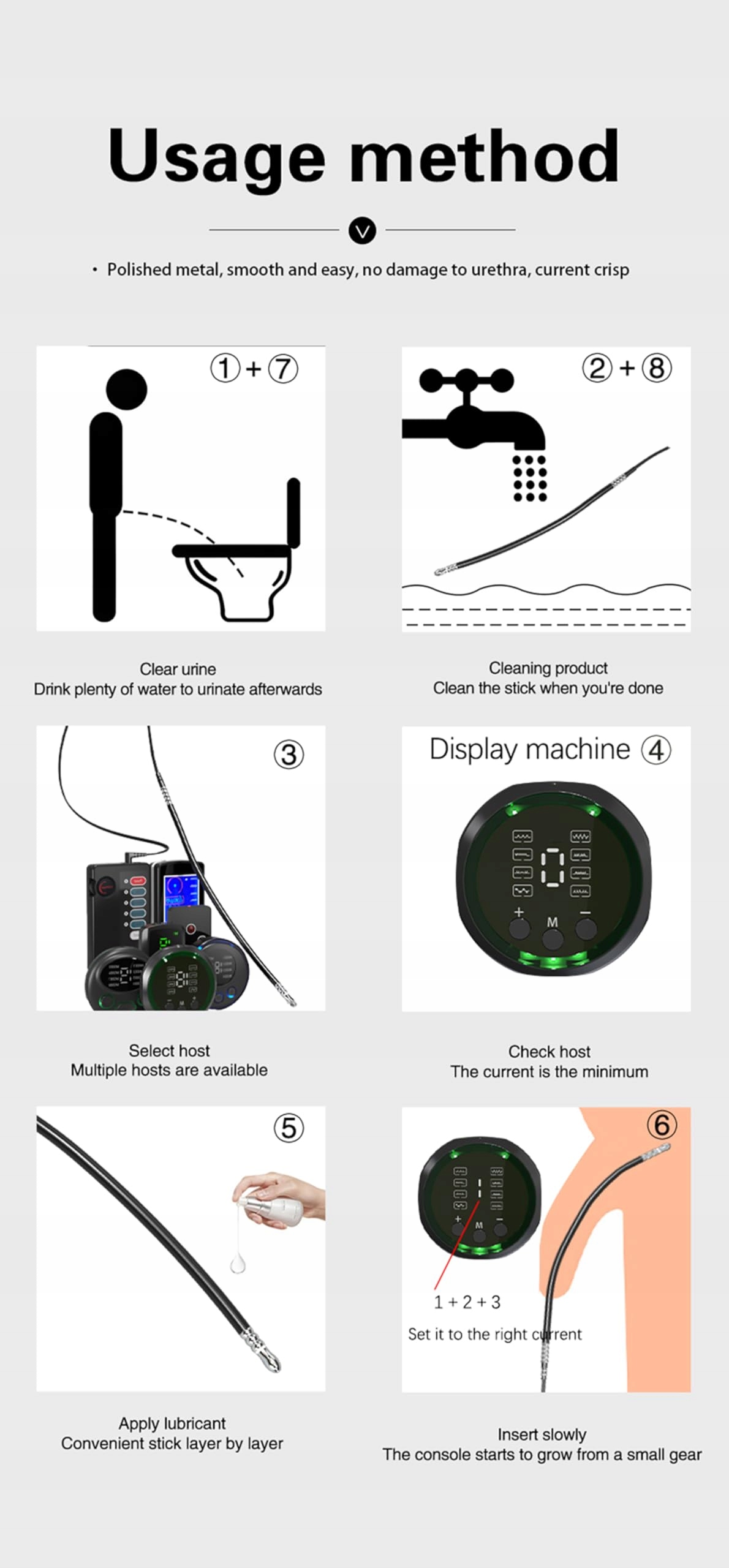 LZYLWC Elektro Stymulacja Mężczyzn Zestaw Dilatorów BDSM Prostata Plug — miniatura 5