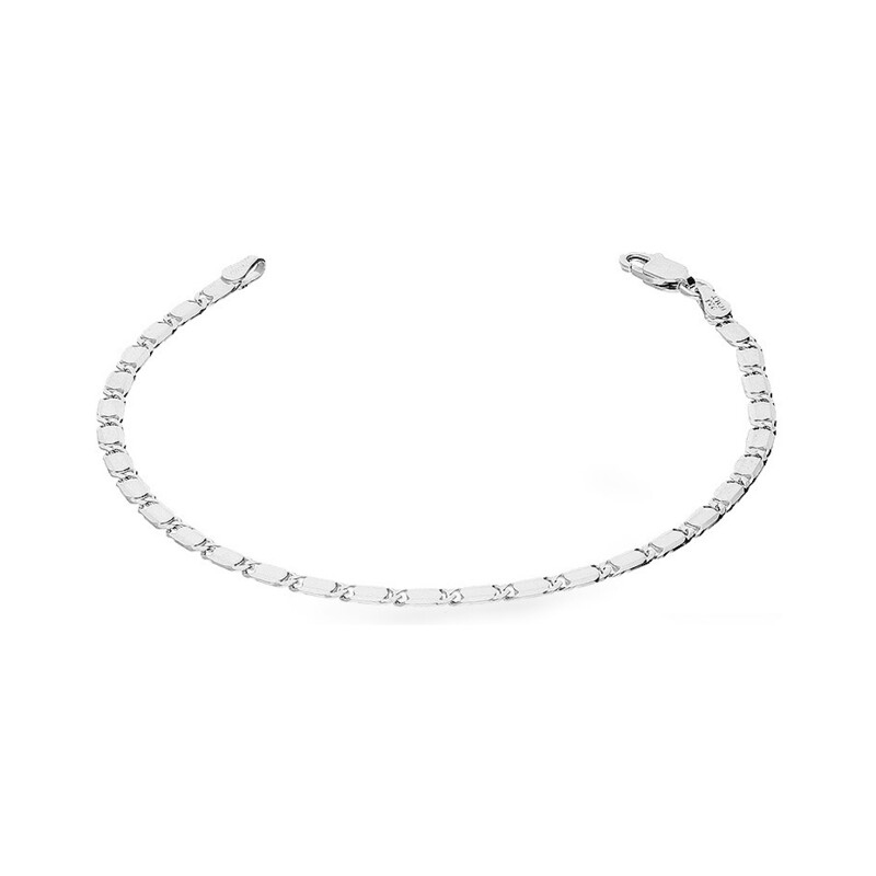 Stříbrný náramek 925 s hladkými destičkami 19 Cm dámský jako dárek 5,62 g