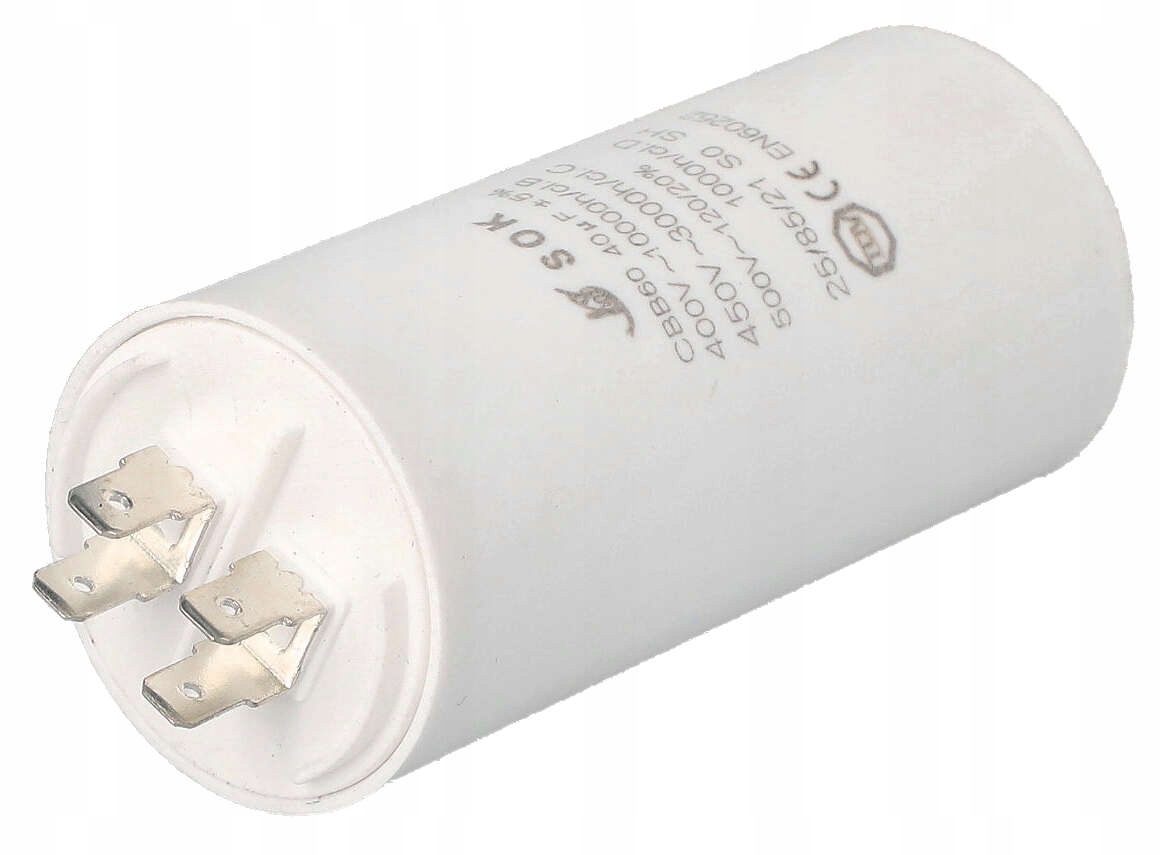 KONDENSATOR ROZRUCHOWY DO SILNIKA 40uF 450V Producent SOK
