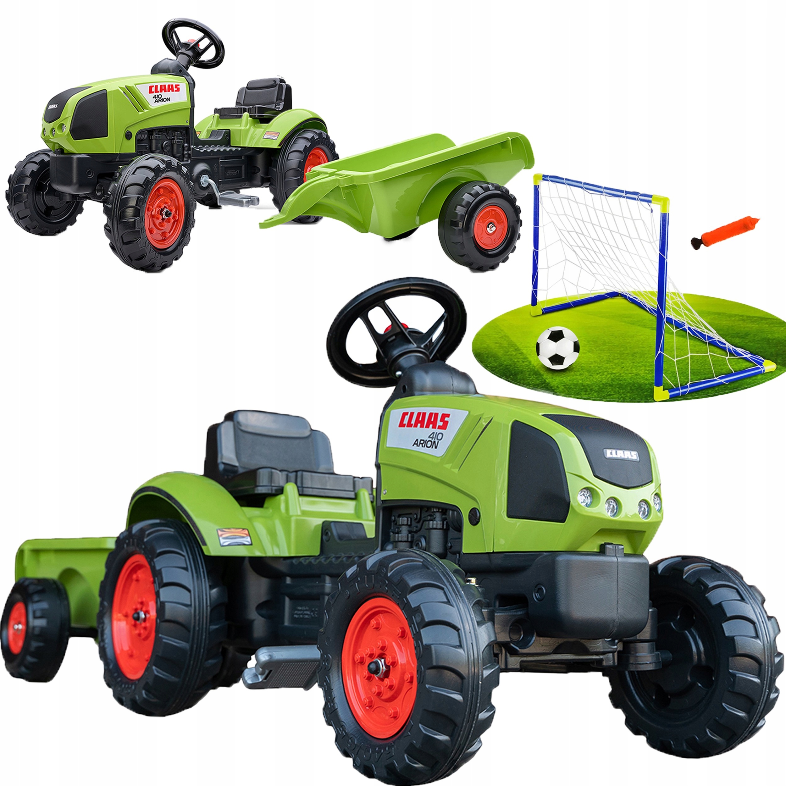 

Falk Traktor Claas na Pedały z Przyczepą + Woopie